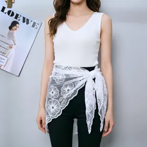 Foulard triangulaire en dentelle blanche française ceinture décorative accessoires printemps été.
