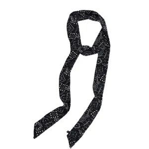 Sciarpa sottile cachemire nera e bianca stile coreano, foulard da collo e nastro per borsa donna.