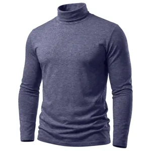 Herren Rollkragen Langarm T-Shirt, schmal geschnittenes Herbst Winter Unterziehshirt Top.