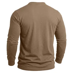 Herren Langarm T-Shirt aus reinem Baumwolle, lässiges einfarbiges Basic Oberteil.