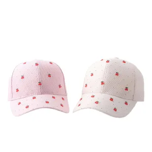 Atmungsaktive Strass Kirschen Baseballkappe, modische Sommer Sonnenmütze für Outdoor.