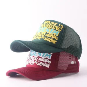 Fashion embroidered letter trucker hat outdoor breathable casual baseball cap for men and women