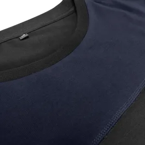 T-shirt uomo manica lunga color block casual slim fit girocollo top base vista di dettaglio.