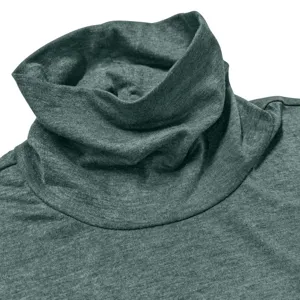 Herren Rollkragen Langarm T-Shirt Herbst Winter thermische Basisschicht grau Detail