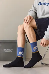 Stijlvolle middelhoge heren sportsokken ademend katoen casual basketbal sokken herfst winter