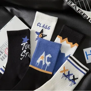 Heren stijlvolle halflange katoenen sokken ademende sport sokken voor dagelijks gebruik