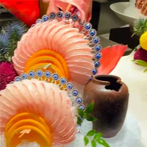 Blue Evil Eye decorative ornament for professional luxury seafood sashimi platter decoration