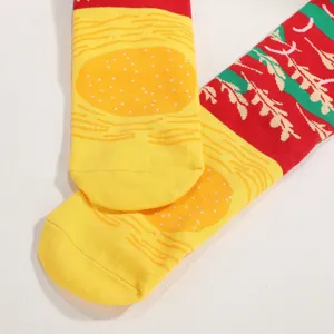 Detaillierte Ansicht von kreativen japanischen Sushi-Socken mit Lachsmusterung