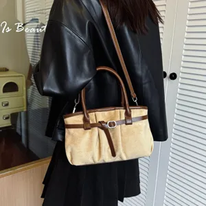Borsa a tracolla retro casual da donna con grande capacità minimalista borsa da lavoro.