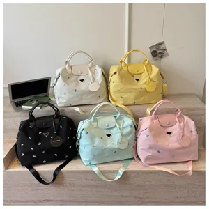 Grote canvas reistas casual shopper schoudertas met handvat voor dames in het dagelijks