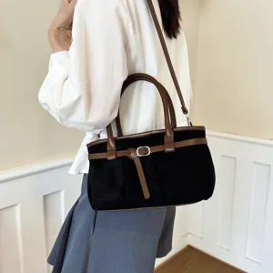 Borsa a tracolla retrò da donna, grande capacità minimalista borsa giornaliera