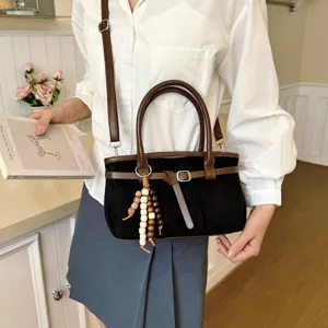 Borsa a tracolla retrò casual da donna, grande capacità elegante borsa per il lavoro.