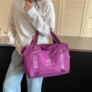 Women's travel duffel bag large capacity sports fitness bag portable shoulder handbag