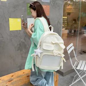 2026 Sommer neuer Nischenstil hoher ästhetischer Schleifen Rucksack Damen Oberschule Schultasche