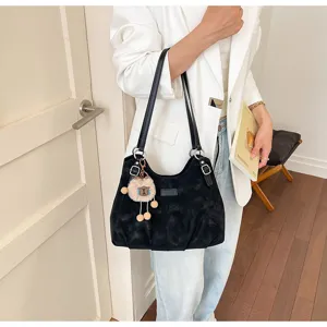 Borsa a tracolla vintage da donna di grande capacità, elegante borsa tote casual per il lavoro.