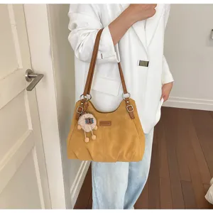 Borsa a tracolla vintage da donna, grande capacità borsa tote casual in pelle PU.