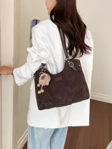 Borsa a tracolla grande donna retrò shopper marrone elegante borsa casual pelle PU moda