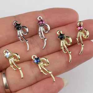 ciondolo fiocco stella zircone lega accessori per gioielli diy collana braccialetto