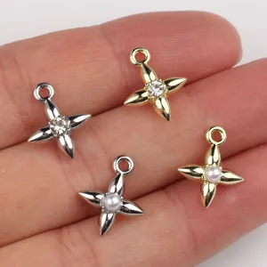 Pendentif étoile perle strass en alliage DIY fabrication de bijoux collier bracelet bou