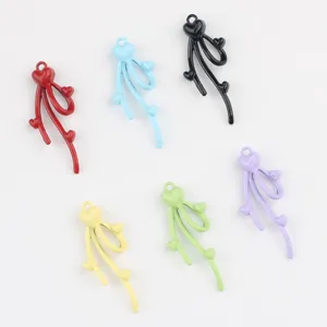 Pendenti in lega colorata cuore fiocco per bracciali collane orecchini fai da te