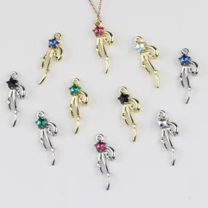 Ciondolo Fiocco in Lega con Strass per Fai da Te Creazione Gioielli Collana Orecchini Accessori Sailor Moon Stile Stella Nappa Ciondoli