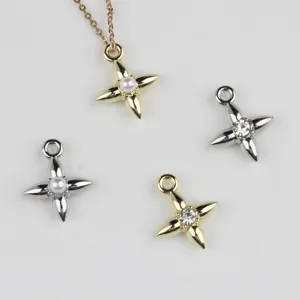 Charms Étoile Croix Alliage Perle Artificielle Strass Pendentifs Pour DIY Collier Bracelet Boucle Oreille Bijoux