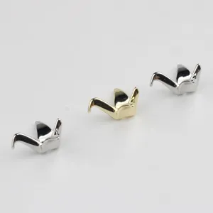 Alloy origami crane charms for DIY jewelry making, showing gold and silver finish details.