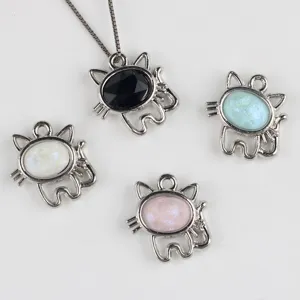 Legierung Harz Eingelegte Katze Anhänger Charms Für DIY Halskette Armband Ohrring Schmuckherstellung Einfache Tierform Zubehör