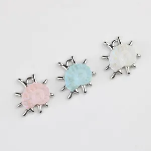 Schelp hars legering hanger detail weergave voor DIY kettingen armbanden en oorbellen.