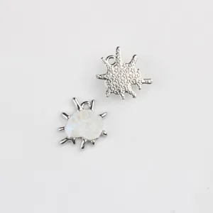 Zilverkleurige legering hars schelp hanger voor DIY ketting armband oorbellen access.
