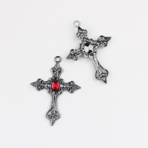 Ciondolo croce in lega gotico vintage charm DIY collana braccialetto accessorio gioielli