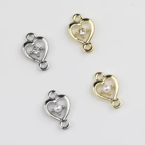 Heart metal connector charm for DIY bracelet necklace jewelry making accessories creation set