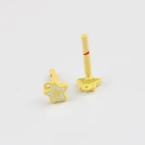 Yellow star alloy earring studs DIY jewelry making findings cute accessories components