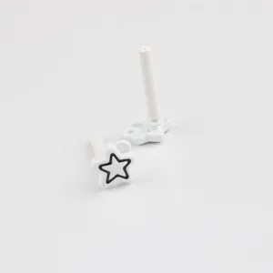 Star ear stud detail view, metal alloy painted jewelry accessory finding for DIY handmade.
