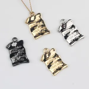 Colgantes Rectangulares Irregulares de Aleación Minimalistas Con Inscripción En Español Para Hacer Collar Pulsera Pendiente Fai da Te Accesorios de Joyería Artesanía