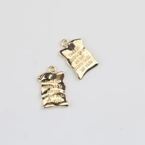 Colgante de aleación dorada pergamino irregular para collar pulsera accesorio joyería