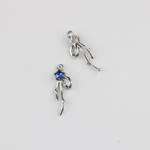 Ciondolo fiocco in lega zircone minimalista per collana braccialetto orecchini accessori fai da te.