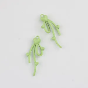 Ciondoli fiocco cuore in lega smistata verde chiaro gioielli fai da te per collana bracciale