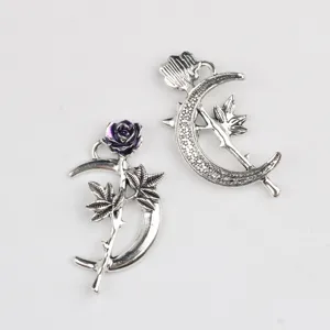 Colgante de luna rosa de aleación accesorio de joyería DIY vista detallada primer plano