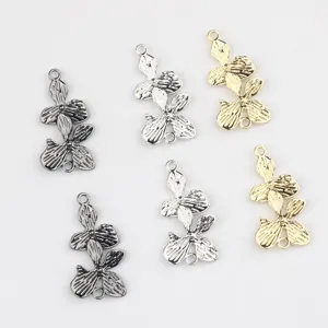 Legierung Blume Doppelverbindung Anhänger für DIY Armband Halskette Schmuckherstellung.