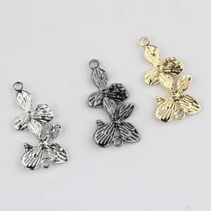 Legierung Blume doppelte Schleife Verbinder DIY Schmuck Funde für Armband Kette Stk