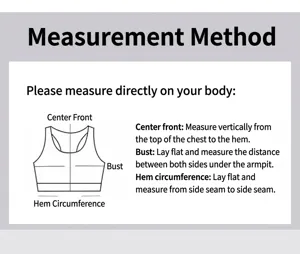 Guide de mesure des tailles de soutien-gorge de sport montrant le tour de poitrine.