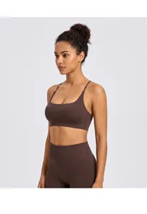 Nahtloser gerippter Sport-BH Yoga Set mit bequemen Kreuzgurten für Fitness Workout Sportkleidung