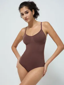 Women's Seamless Bodysuit High Elasticity Tummy Control Thong Shapewear Athletic Yoga Jumpsuit Workout Basic Tops