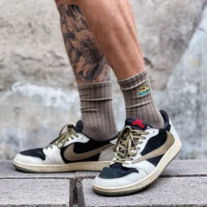 Chaussettes ras du cou en coton côtelé skate Cityboy avec broderie élégante casual.