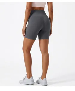 High waist yoga shorts for women, tummy control workout fitness gym biker activewear.