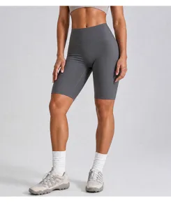 High waist seamless yoga biker shorts for women athletic fitness running gym workout apparel