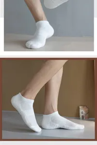 Men white athletic short socks breathable mesh running fitness cotton socks comfortable ankle
