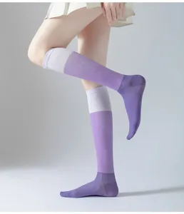 Chaussettes de compression dégradé mollet pour femmes, chaussettes sport respirantes.