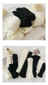 Chauffe-jambes en tricot épais style japonais JK doux chaud hiver sur genou slouchy chaussettes